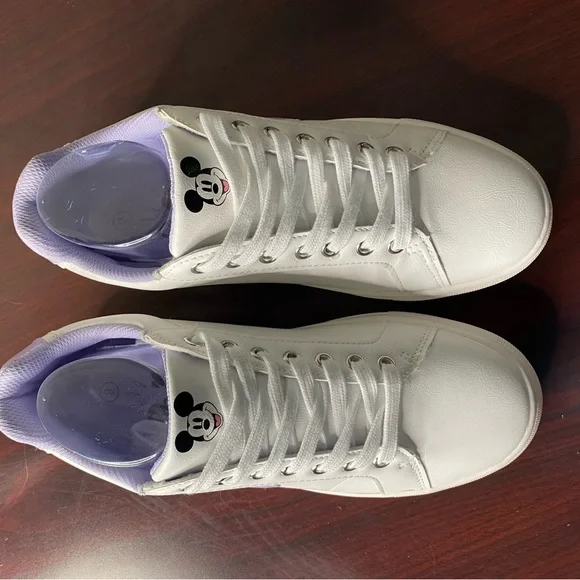 Disney Mickey Mouse ladies character court sneakers size 9 white and purple - Picture 2 of 9